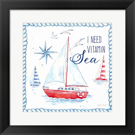 Framed Nautical Sea Life IV-Sailboat Print