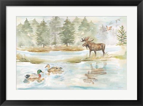 Framed Woodland Reflections landscape II Print