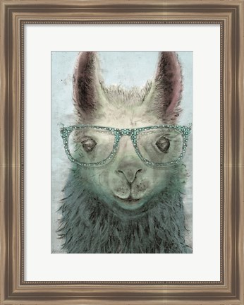 Framed Colorful Llama panel I Print