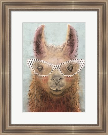 Framed Colorful Llama panel II Print