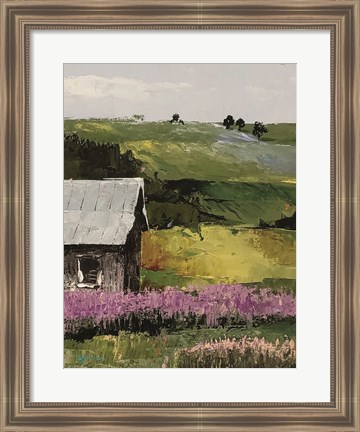 Framed Flower Field portrait I Print