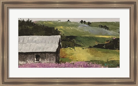 Framed Flower Field landscape Print