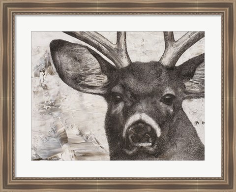 Framed Deer landscape Print