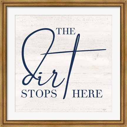 Framed Bathroom Humor V-Stops Here Print