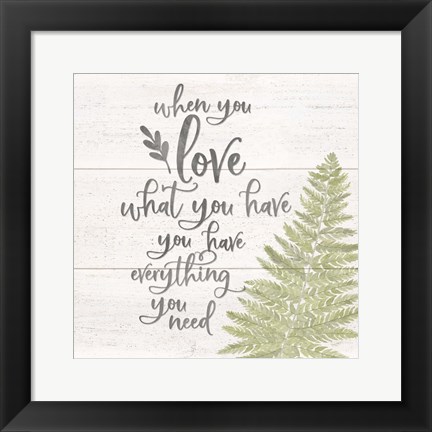 Framed Natural Inspirations I-Love Print