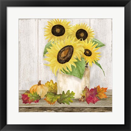 Framed Fall Sunflowers I Print