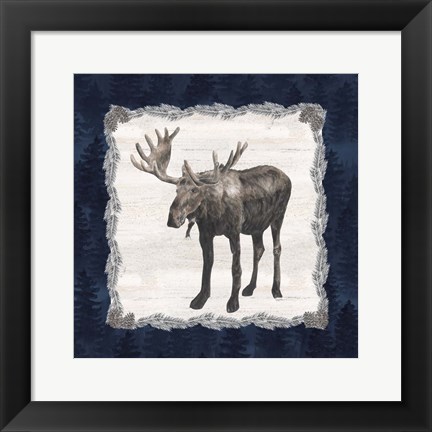 Framed Blue Cliff Mountains IV-Moose Print