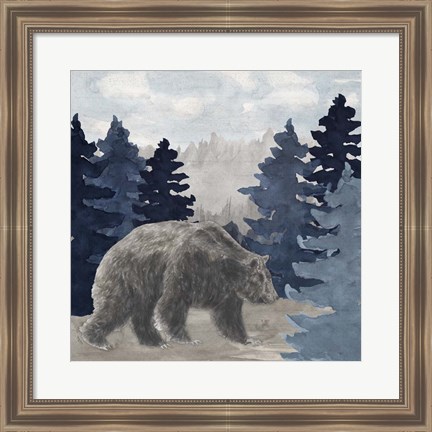 Framed Blue Cliff Mountains scene I-Bear Print