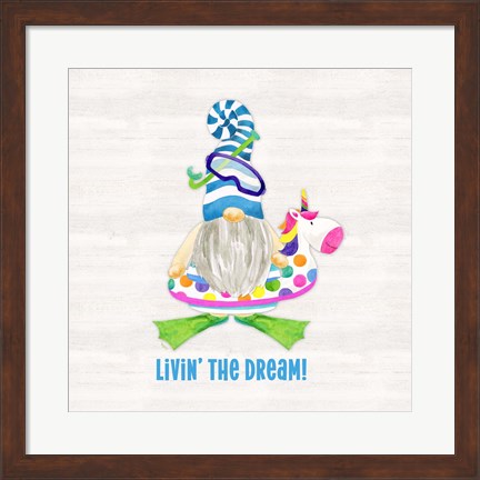 Framed Gnomes of Summer sentiment V-Dream Print