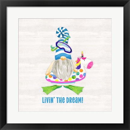 Framed Gnomes of Summer sentiment V-Dream Print