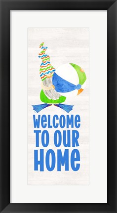 Framed Gnomes of Summer vertical II-Welcome Print