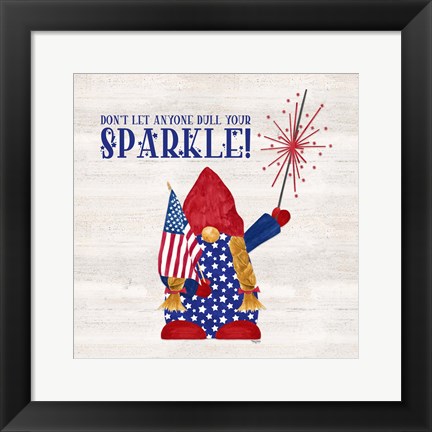 Framed Patriotic Gnomes I-Sparkle Print