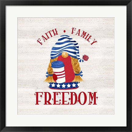 Framed Patriotic Gnomes II-Freedom Print