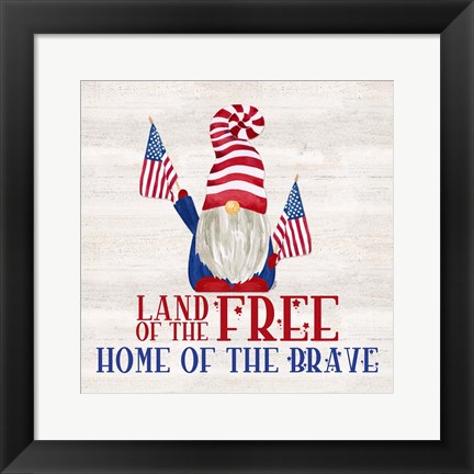 Framed Patriotic Gnomes IV-Land of the Free Print