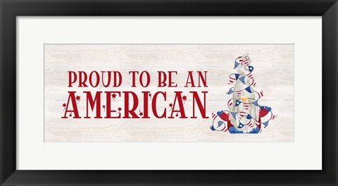 Framed Patriotic Gnomes panel II-American Print