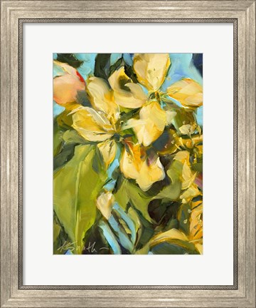 Framed Golden Floral Print