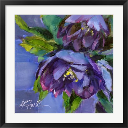 Framed Purple Florals Print