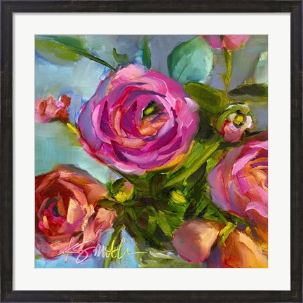 Framed Roses Still Life III Print