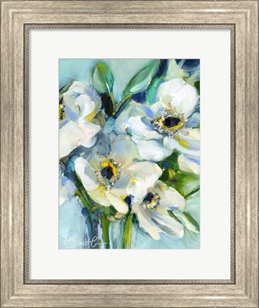 Framed White Floral Still Life Print