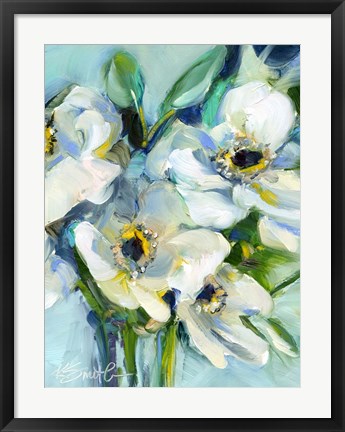 Framed White Floral Still Life Print