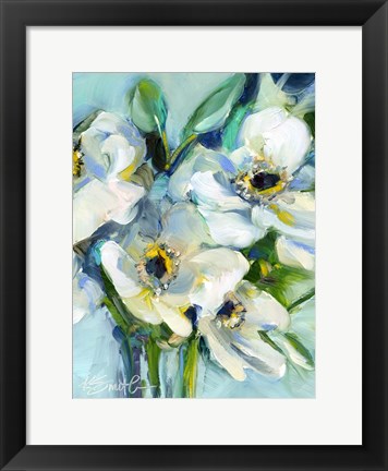 Framed White Floral Still Life Print