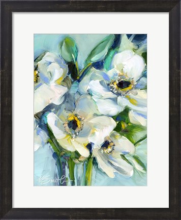 Framed White Floral Still Life Print