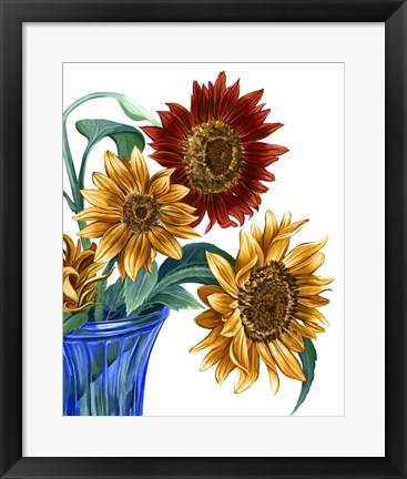 Framed China Sunflowers I Print