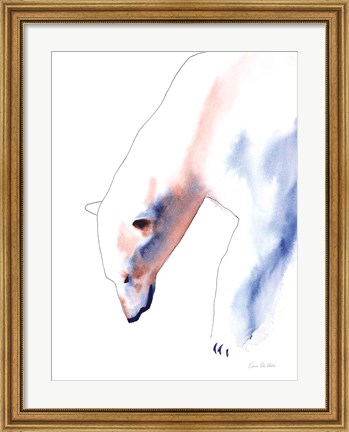 Framed Copper and Blue Polar Bear Print