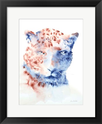 Framed Copper and Blue Cheetah Print