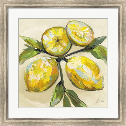 Framed Lemons on Cream Print