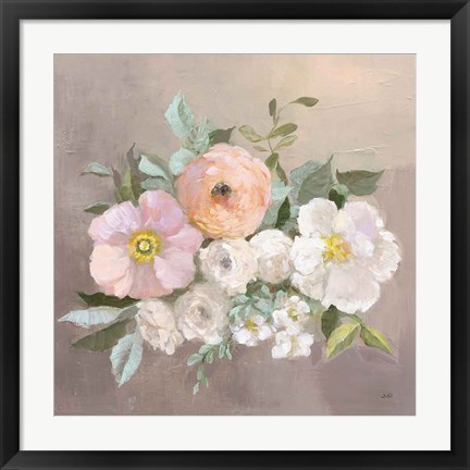 Framed Pale Floral Spray II Print