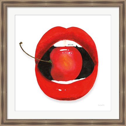 Framed Cherry Lips Print