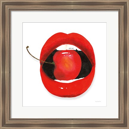 Framed Cherry Lips Print