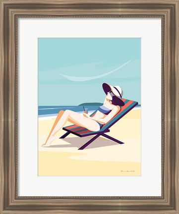 Framed South Beach Sunbather II Print