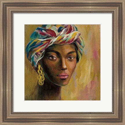 Framed African Face I Print