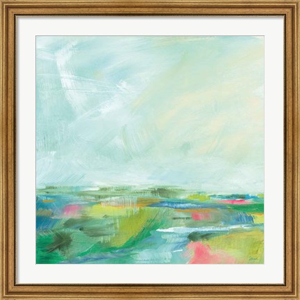 Framed Colorful Horizon Square I Print