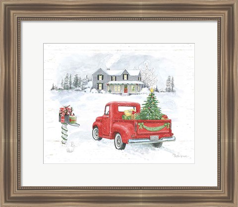 Framed Farmhouse Holidays VI Truck Print