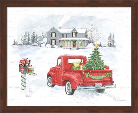 Framed Farmhouse Holidays VI Truck Print