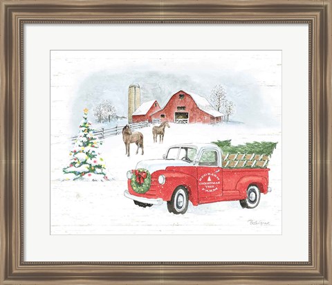 Framed Farmhouse Holidays V Truck Print