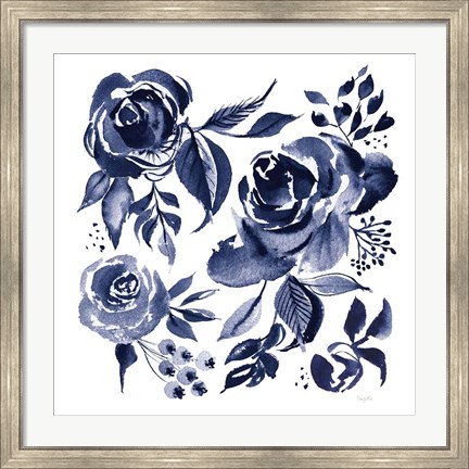 Framed Delft Delight IV DB No Words Print