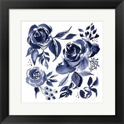 Framed Delft Delight IV DB No Words Print