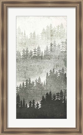 Framed Mountainscape Silver Panel III Print