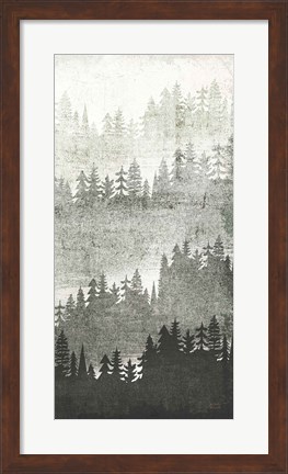 Framed Mountainscape Silver Panel III Print