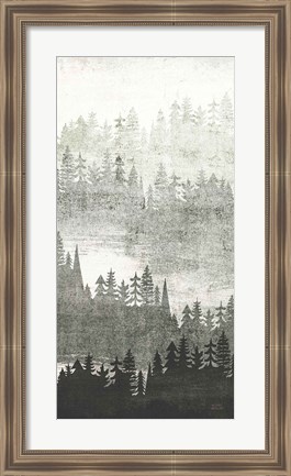Framed Mountainscape Silver Panel II Print