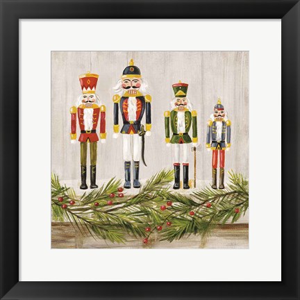 Framed Nutcrackers on a Mantel Print