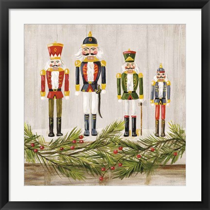 Framed Nutcrackers on a Mantel Print