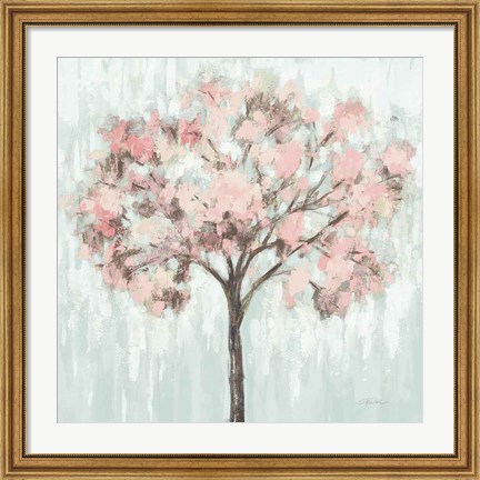 Framed Blooming Tree Blush Crop Print