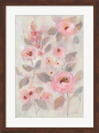 Framed Expressive Pink Flowers II Print