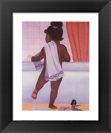 Framed Bubble Bath Girl Print