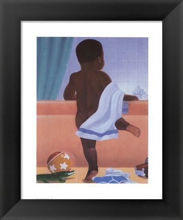 Framed Bath Time Boy Print